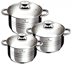 Set oale inox cu capac. 6 piese Jumbo Gourmet line blaumann BL 3174