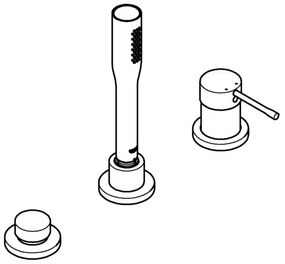 GROHE 19976001 - Baterie pentru cadă ESSENCE, montaj pe 3 găuri, crom lucios
