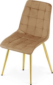 OFERTA Scaun de dining SPLIT VELVET cu picioare aurii, maro clasa a II-a