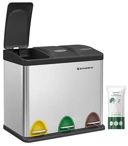Jurhan Coș de reciclare SORT 24L (3x8L), oțel