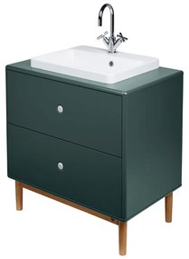 Dulap cu chiuvetă fără baterie verde închis suspendat 80x62 cm Color Bath – Tom Tailor