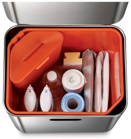 Coș de gunoi argintiu de reciclat din oțel 60 l Totem Max – Joseph Joseph