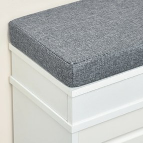 Banchetă-Pantofar HOMCOM din Lemn cu Spațiu de Depozitare, 104x24x55 cm, Design Modern, Alb | Aosom Romania
