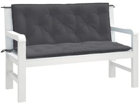 vidaXL Pernă bancă de grădină 2 buc melanj antracit 120x50x7 cm textil