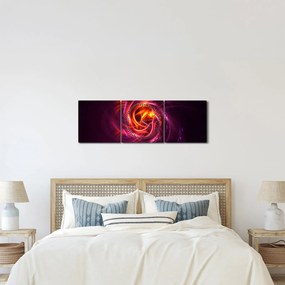 Tabloul cu abstracțiune modernă care luminează (cu ceas) (90x30 cm)