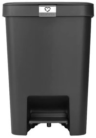 Coș cu pedală Brabantia StepUp 1008482, 25 L, Materiale ecologice, Deschidere mare, Gri închis