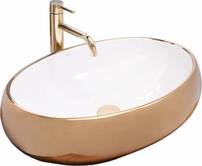 Lavoar pentru blat Rea Melania Alb / Gold