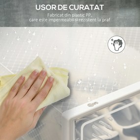 HOMCOM Pantofar Modular cu 8 Cuburi de Depozitare și Uși Magnetice, Cuburi din PP, 25x35x19 cm, Alb și Transparent | Aosom Romania