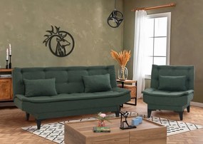 Set Canapea si Fotoliu Extensibilă Santo - S, Verde
