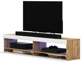 Dulap TV Violett 100 (cu iluminat) (stejar lancaster + alb). 1098639