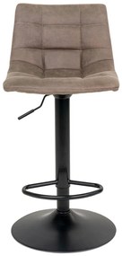 Taburet de bar Middelfart, microfibră, maro deschis, picioare negre