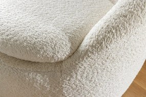 Fotoliu pivotant modern BABYLON, boucle alb