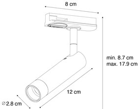 Spotlight modern negru pentru sistem de șină monofazat - Iconic Ivy