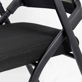 Scaun conferință negru HRC 603 pliabil cu măsuță rabatabilă și mesh