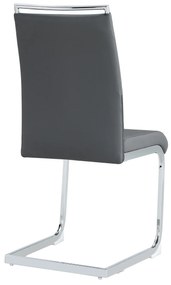 Set de 2 scaune moderne pentru sufragerie, cu spătar înalt, din PU și material textil, pentru bucătărie și birou, Gri