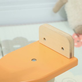 AIYAPLAY Cal de Lemn în Formă de Măgar pentru Copii cu Bază Largă, din Lemn, 59x27x43 cm, Verde Închis și Portocaliu | Aosom Romania