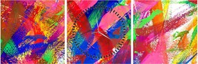 Tablou - Abstract colorat (cu ceas) (90x30 cm)