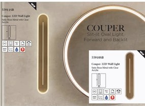 Aplica LED de perete baie metal alama satin IP44 Couper L-59cm