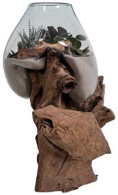 Picătură de apă San Marino decor de masă, lemn de tec/vidră, 50 cm