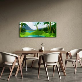 Tablou - Lac în junglă (120x50 cm)