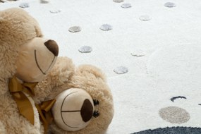 Covor YOYO EY78 alb / bej - Nor, Curcubeu, puncte pentru copii, Franjuri - SECUNDAR-COTATI PRODUSUL