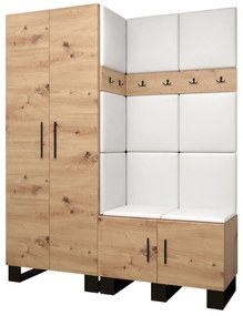 Set mobilier pentru hol Amanda 2 (Stejar artisan + Alb). 1085873