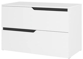 Mobilier cu blat pentru lavoar 80 cm, alb mat, Fluminia Bari 80 Alb