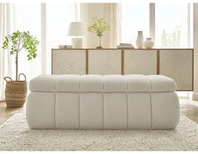 Bancă bej cu tapițerie din țesătură bouclé Mont Blanc – Bobochic Paris