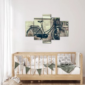 Tablou - Bicicleta de epocă cu flori (150x105 cm)