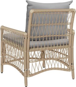 vidaXL Scaun pentru Grădină cu pernă Bej 73 x 61 x 77 cm poliratan