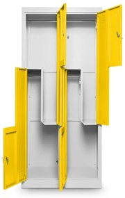 Dulap metalic Z, 80 x 50 x 180 cm, încuietoare cu cilindru, galben - RAL 1023