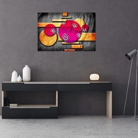 Tablou abstract cu simboluri istorice (90x60 cm)