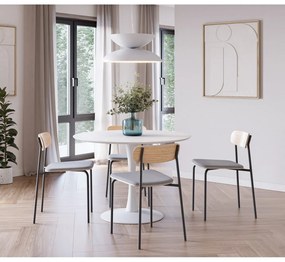 Scaune de dining negre/taupe 2 buc. Adriana – Marckeric