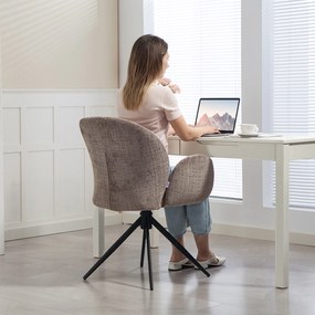 HOMCOM Scaun birou ergonomic, fotoliu birou cu șezut pivotant cu revenire automată, 60 x 66 x 86,5 cm, maro deschis | Aosom Romania
