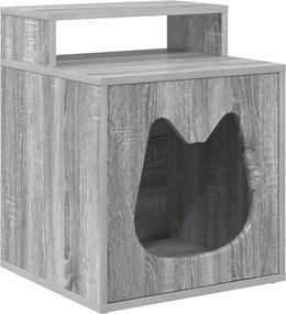 vidaXL Casa pentru pisici Gri Sonoma 42,5 x 40 x 53,5 cm Lemn compozit