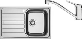 Chiuveta bucatarie inox Franke Spark 78x50 cm cu 1 cuva cu picurator dreapta finisaj lucios plus baterie crom