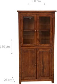 Vitrina, L68 25 H130 cm, nuc antic, lemn masiv