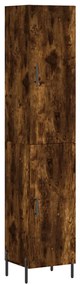 3198798 vidaXL Dulap înalt, stejar fumuriu, 34,5x34x180 cm, lemn prelucrat