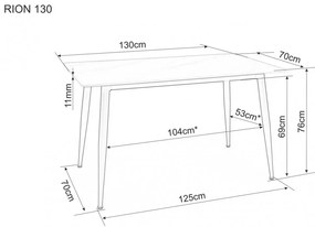 Masa Rion alb/negru L130xl70 cm