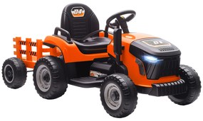 AIYAPLAY Tractor electric pentru copii, tractor cu șezut cu telecomandă, pornire blândă, pentru copii cu vârsta de 3-8 ani, Portocaliu | Aosom Romania