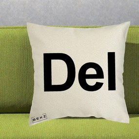 Perna Personalizata Tasta Del Tipografie Bold, 40x40 cm, Ecru, Husa Detasabila, Perna Inclusa, BEKZ®