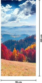 Fototapet pentru ușă - Peisaj colorat de toamnă (95x205cm)
