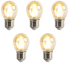Set de 5 becuri LED E27 reglabile P45 Goldline 3.5W 330lm 2100K