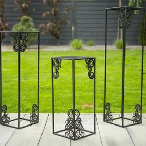 Suport pentru flori 80x24 cm, negru