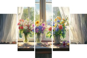 Tablou - Buchet la fereastră (150x105 cm)