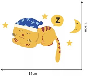 Autocolante pentru întrerupător "Pisica adormita" 15x9 cm