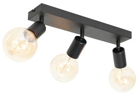 Spotlight modern negru dreptunghiular cu 3 lumini - Facil