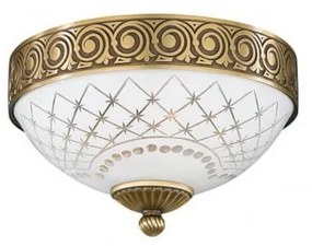 Plafoniera clasic design italian din alama, sticla 7002 RA-PL. 7012/2