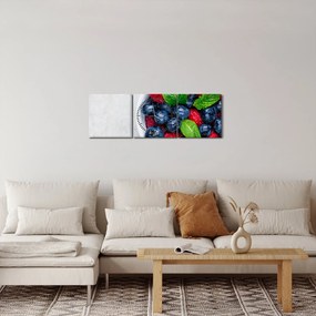 Tablou - bol cu fructe de pădure (cu ceas) (90x30 cm)