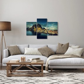 Tablou cu sat de pescari din Norvegia (90x60 cm)